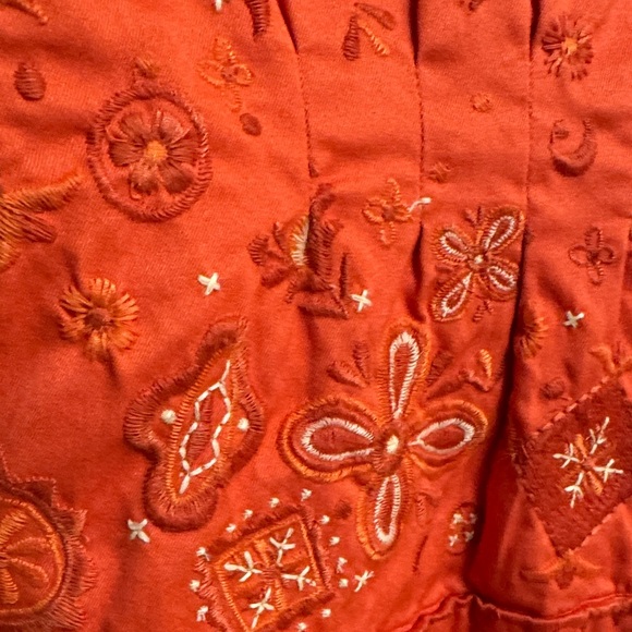 Coldwater Creek Women's Bright Orange Embroidered Blouse - Picture 8 of 9